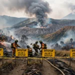 kebakaran Bromo meluas 4 jalur wisata ditutup pemadaman terus dilakukan