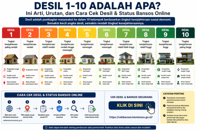 Desil 1-10 dan cara cek desil bansos online