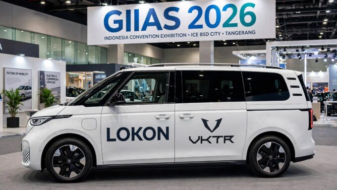 VKTR LOKON van listrik lokal dengan logo VKTR dan tulisan LOKON di GIIAS 2026